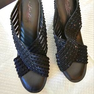 Lucky Brand Black Rhinestone Sandals